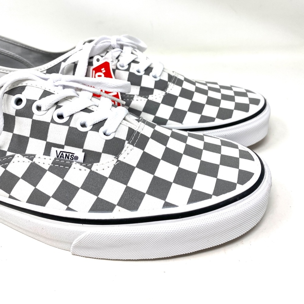 VANS Authentic Check Low Top Gray Women's Canvas Skate Sneakers Size VN0A5KRDB9J - Picture 3 of 10